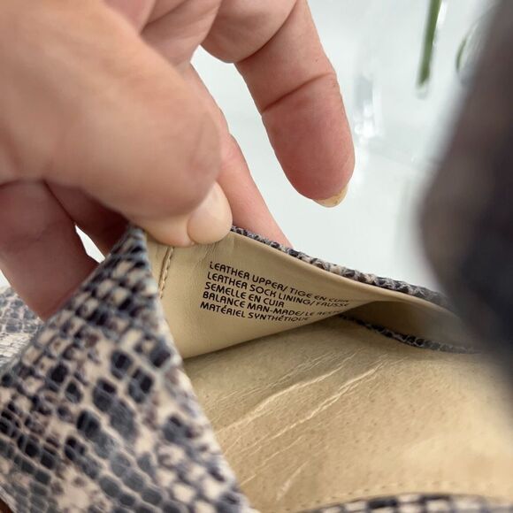 Earth Murano Haze Sandals Women' 9.5 Taupe Multi Snake Ankle Strap Block Heel - Picture 12 of 16